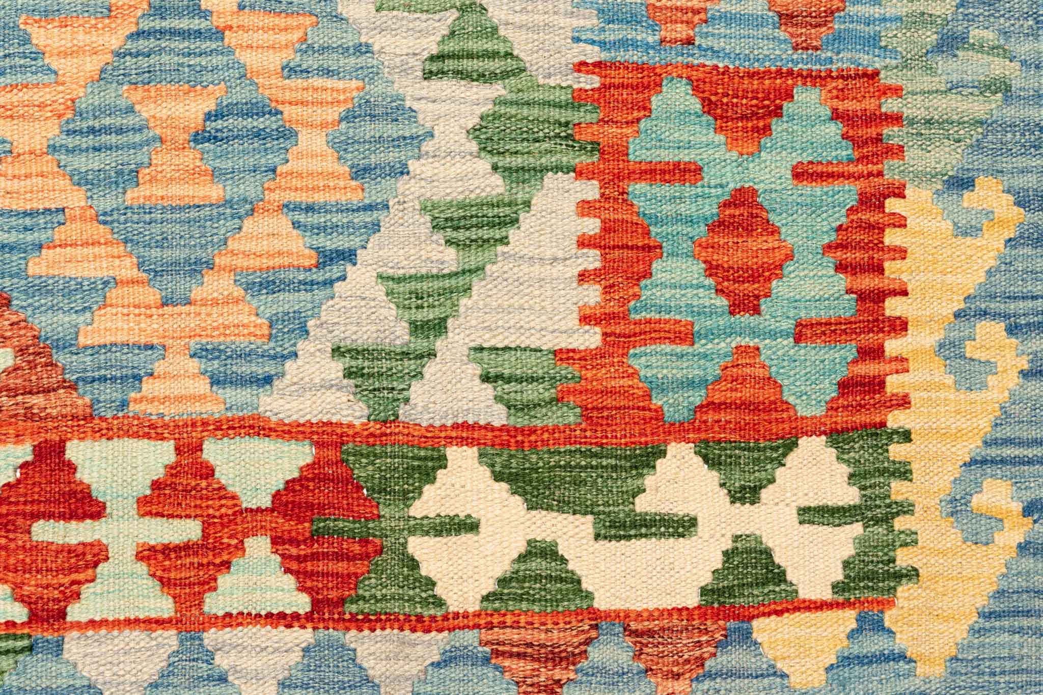 Handgewebter Kelim-Teppich aus Schurwolle, 170 × 242 cm