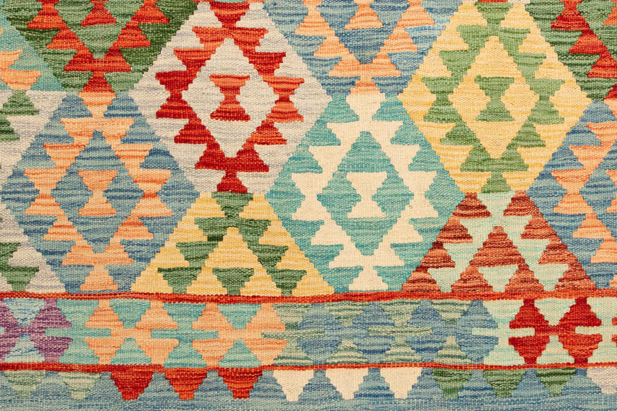 Handgewebter Kelim-Teppich aus Schurwolle, 170 × 242 cm