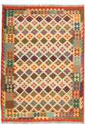 Handgewebter Kelim-Teppich aus Schurwolle, 177 × 248 cm