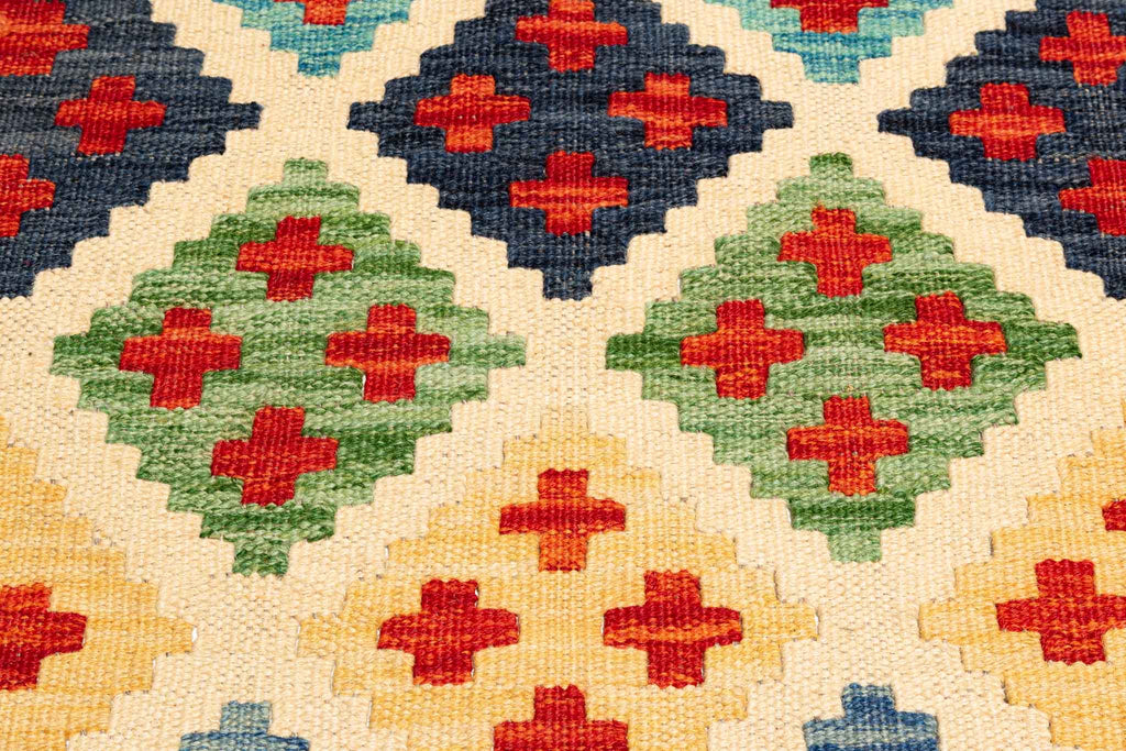 Handgewebter Kelim-Teppich aus Schurwolle, 177 × 248 cm