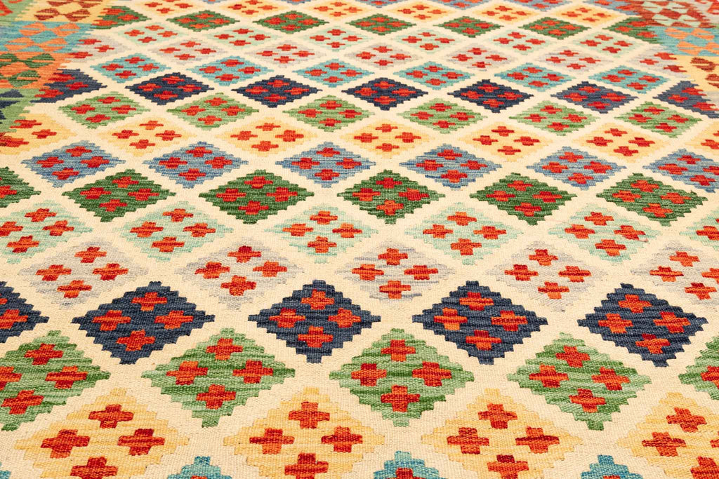 Handgewebter Kelim-Teppich aus Schurwolle, 177 × 248 cm