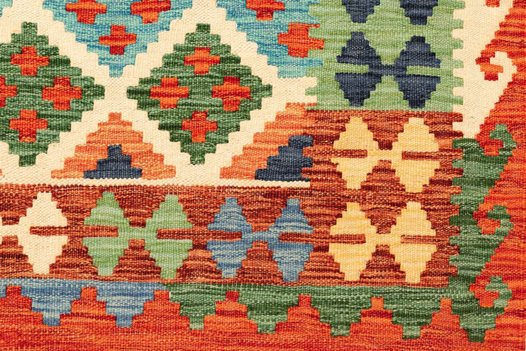 Handgewebter Kelim-Teppich aus Schurwolle, 177 × 248 cm