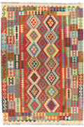 Handgewebter Kelim-Teppich aus Schurwolle, 207 × 300 cm