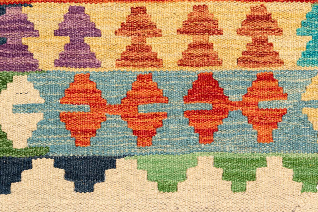 Handgewebter Kelim-Teppich aus Schurwolle, 207 × 300 cm