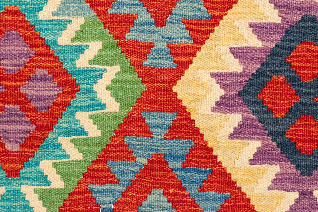 Handgewebter Kelim-Teppich aus Schurwolle, 207 × 300 cm
