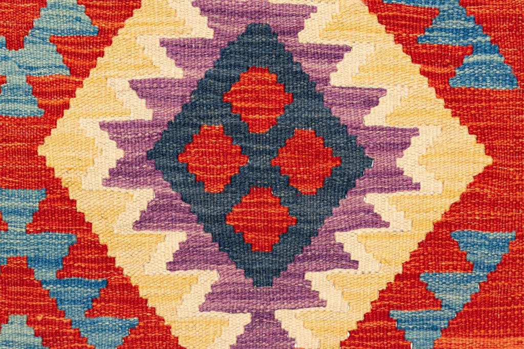 Handgewebter Kelim-Teppich aus Schurwolle, 207 × 300 cm