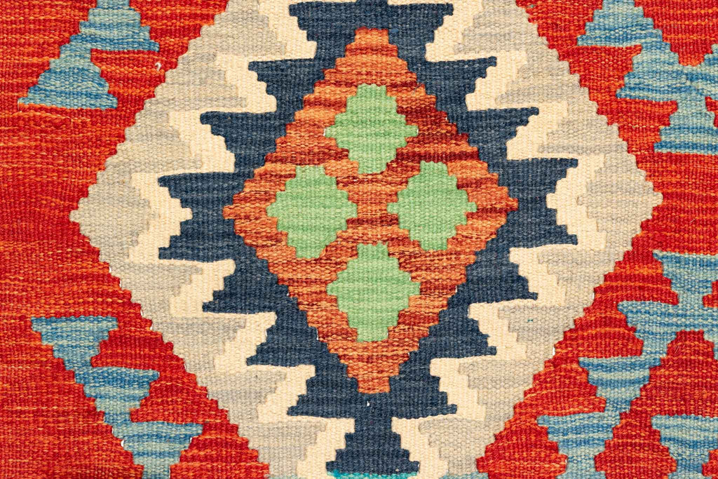 Handgewebter Kelim-Teppich aus Schurwolle, 207 × 300 cm