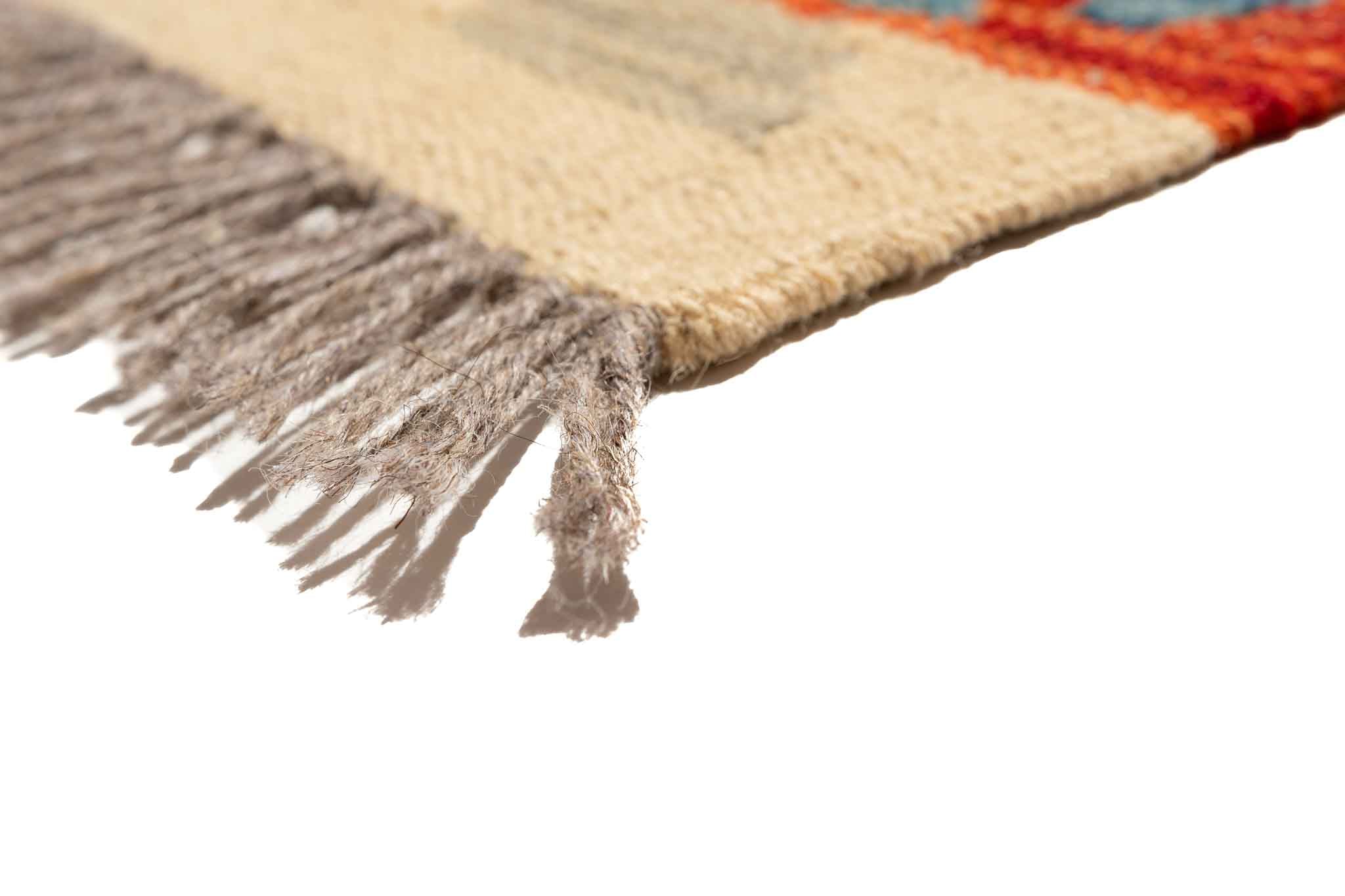 Handgewebter Kelim-Teppich aus Schurwolle, 207 × 300 cm