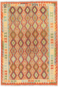 Handgewebter Kelim-Teppich aus Schurwolle, 201 × 298 cm