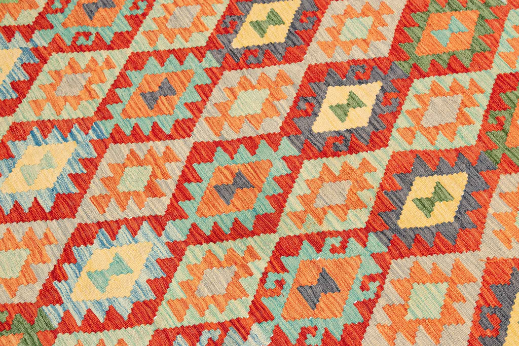 Handgewebter Kelim-Teppich aus Schurwolle, 201 × 298 cm