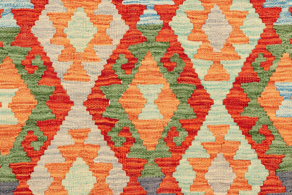 Handgewebter Kelim-Teppich aus Schurwolle, 201 × 298 cm