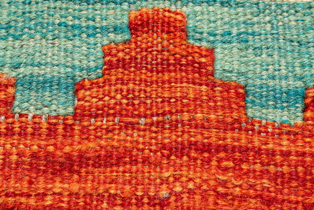 Handgewebter Kelim-Teppich aus Schurwolle, 201 × 298 cm