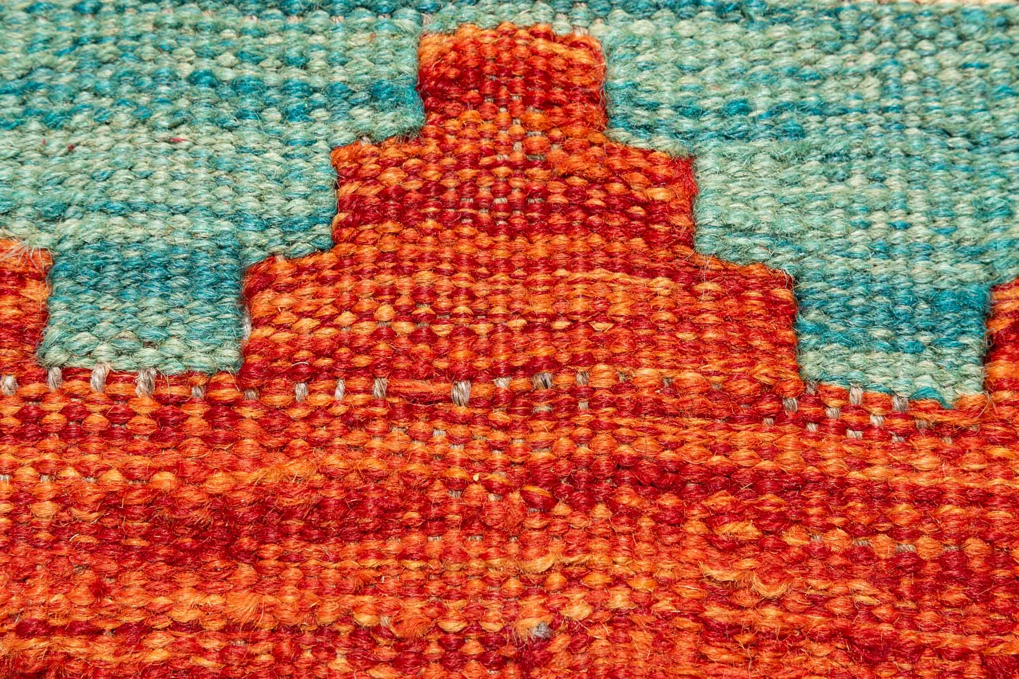 Handgewebter Kelim-Teppich aus Schurwolle, 201 × 298 cm