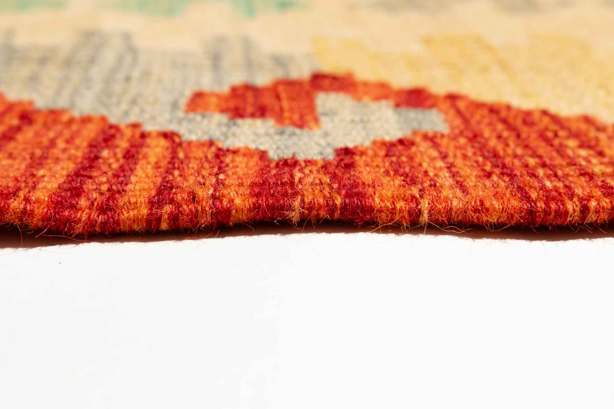 Handgewebter Kelim-Teppich aus Schurwolle, 201 × 298 cm