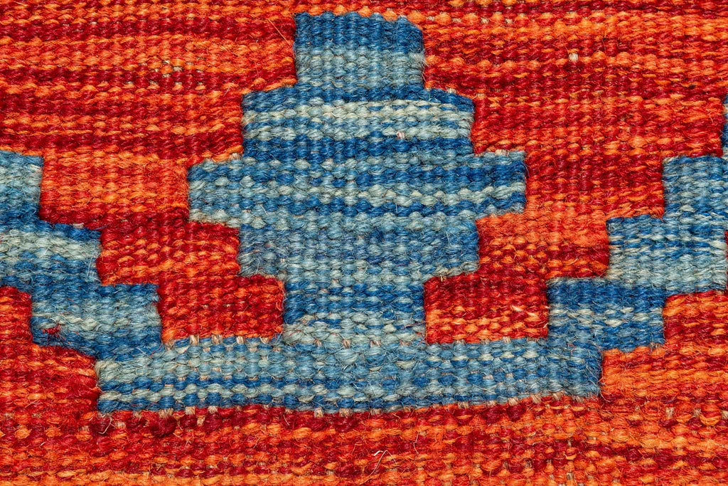 Handgewebter Kelim-Teppich aus Schurwolle, 203 × 292 cm