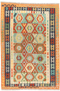 Handgewebter Kelim-Teppich aus Schurwolle, 204 × 295 cm