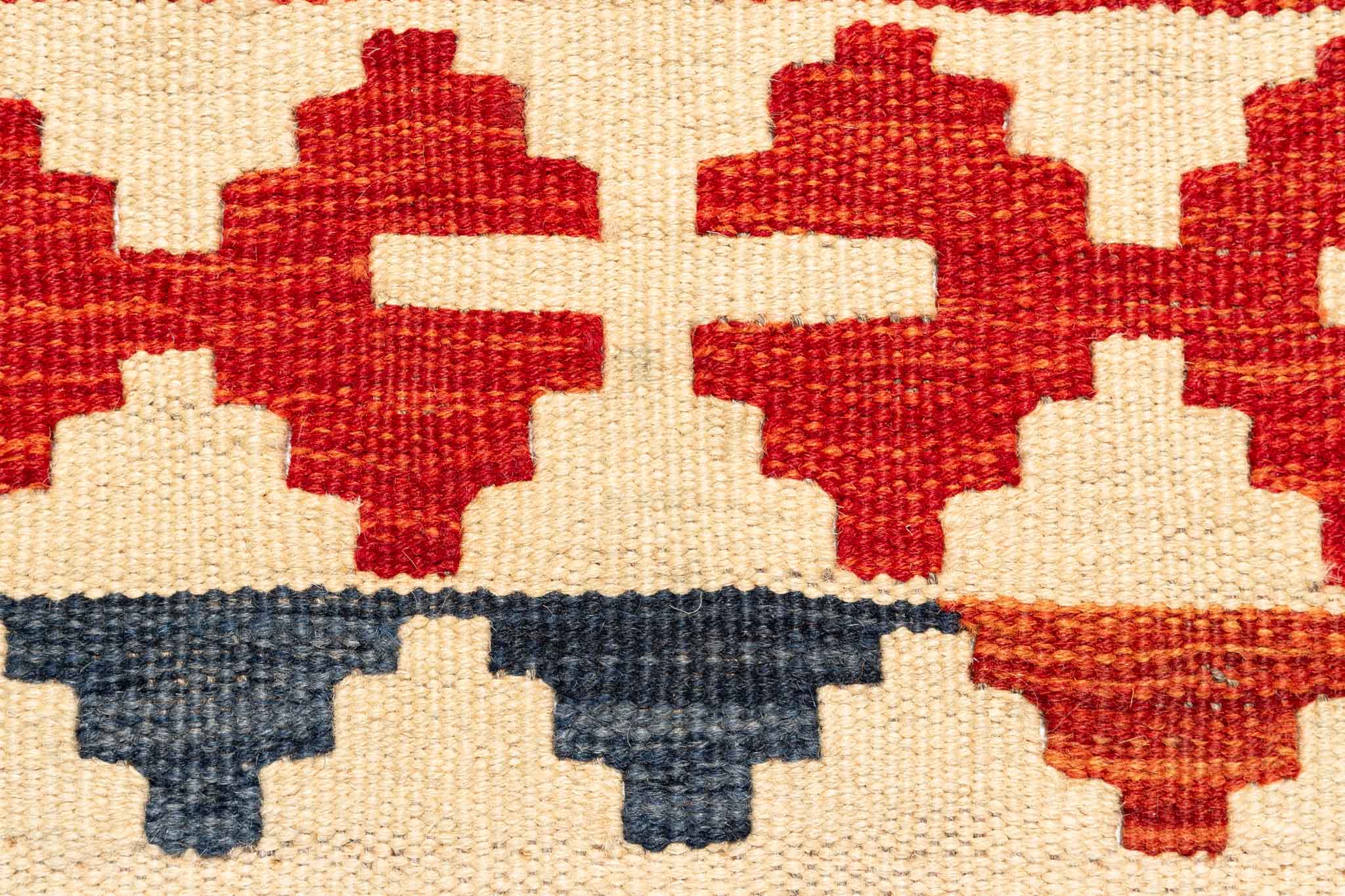 Handgewebter Kelim-Teppich aus Schurwolle, 202 × 297 cm