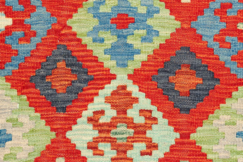 Handgewebter Kelim-Teppich aus Schurwolle, 202 × 297 cm