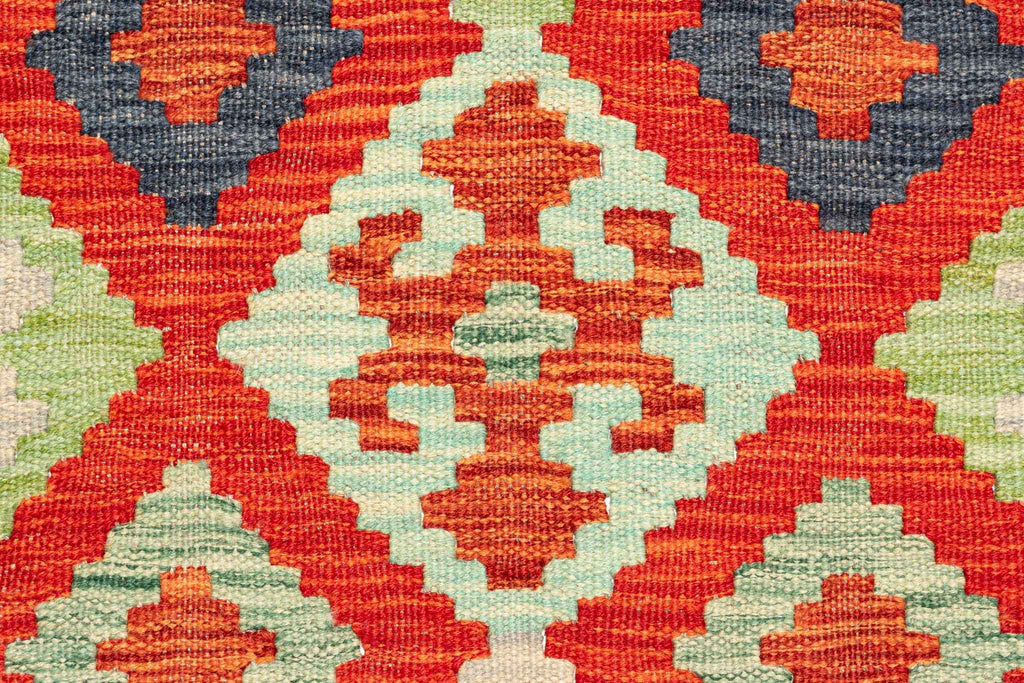 Handgewebter Kelim-Teppich aus Schurwolle, 202 × 297 cm