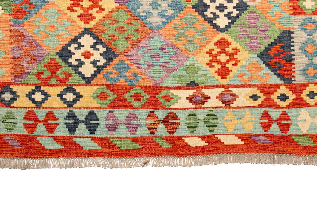 Handgewebter Kelim-Teppich aus Schurwolle, 200 × 299 cm