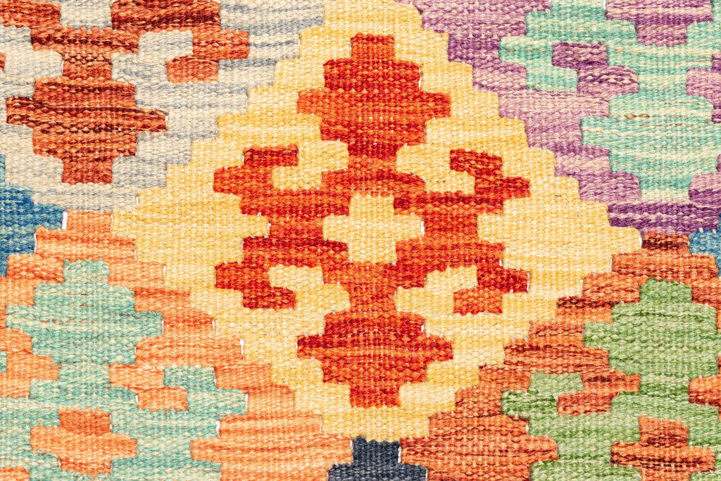 Handgewebter Kelim-Teppich aus Schurwolle, 200 × 299 cm
