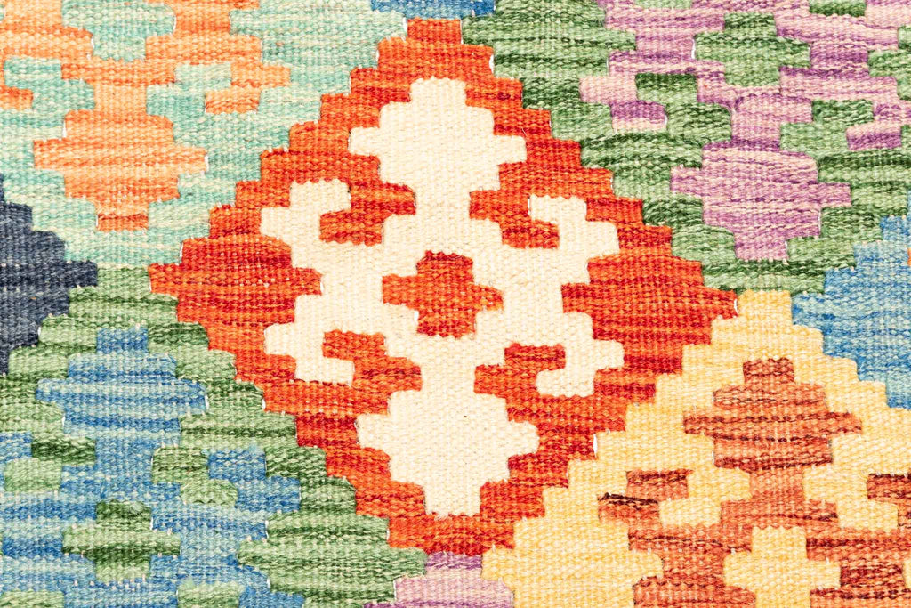 Handgewebter Kelim-Teppich aus Schurwolle, 200 × 299 cm