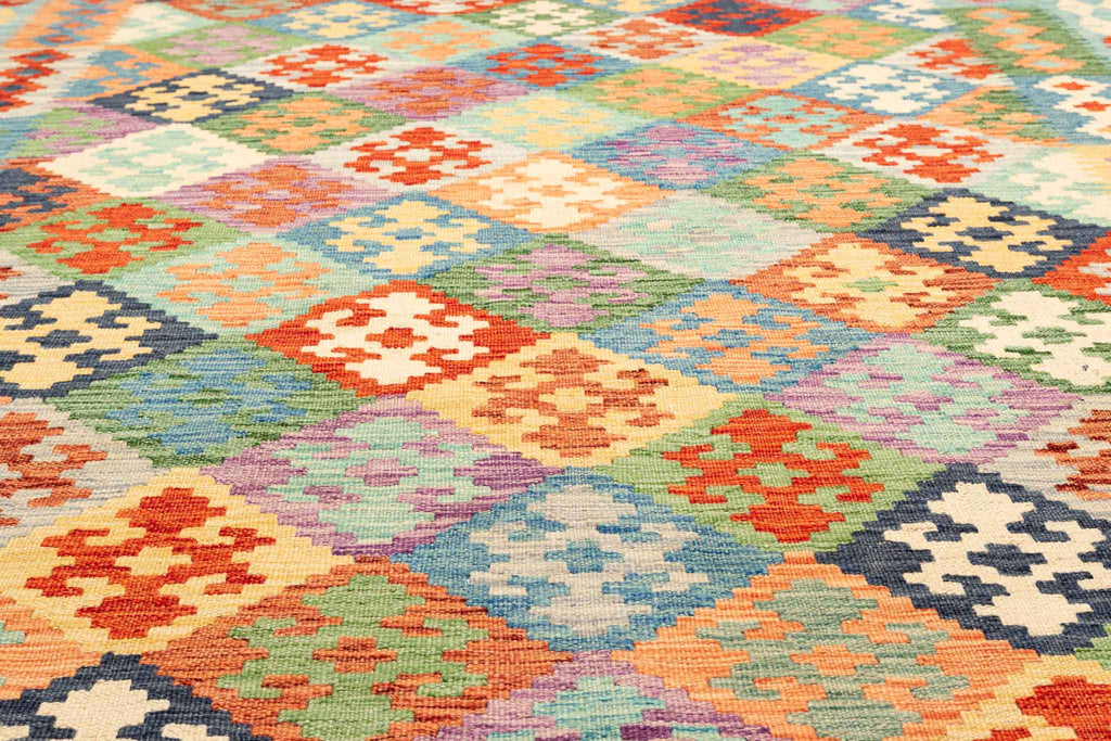 Handgewebter Kelim-Teppich aus Schurwolle, 200 × 299 cm