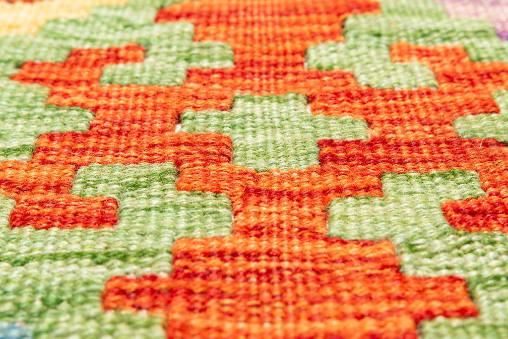 Handgewebter Kelim-Teppich aus Schurwolle, 200 × 299 cm