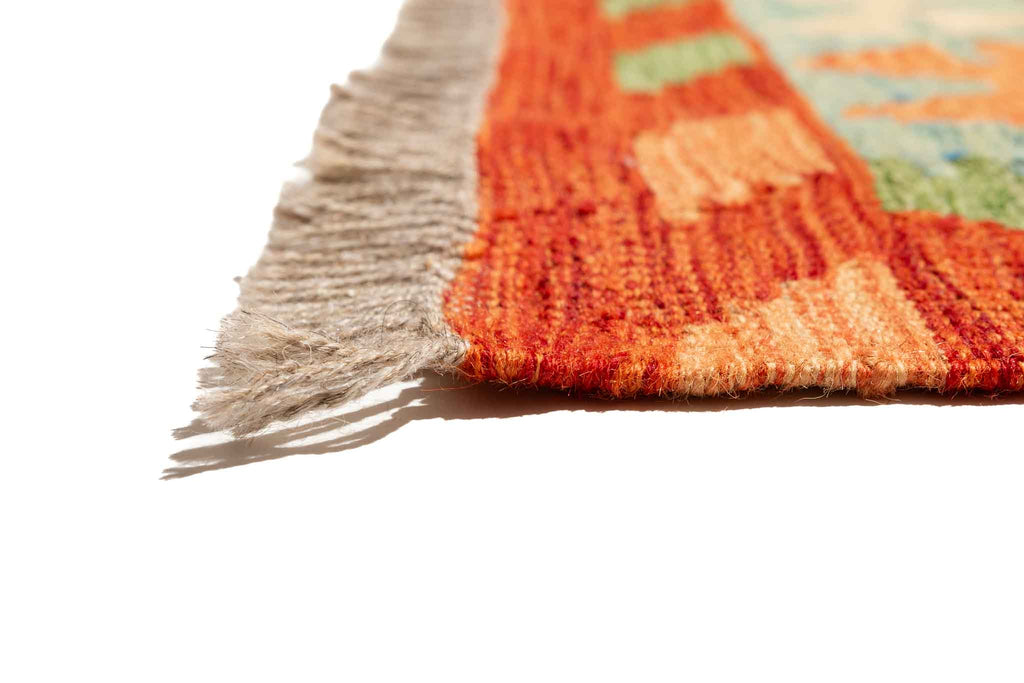 Handgewebter Kelim-Teppich aus Schurwolle, 200 × 299 cm