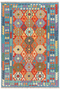 Handgewebter Kelim-Teppich aus Schurwolle, 196 × 289 cm
