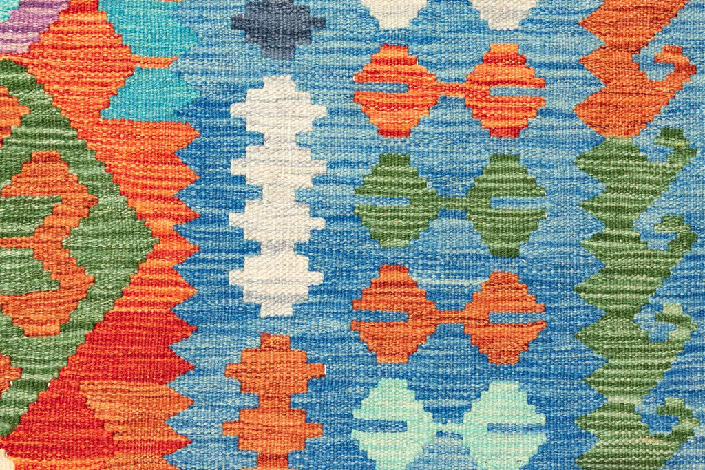 Handgewebter Kelim-Teppich aus Schurwolle, 196 × 289 cm