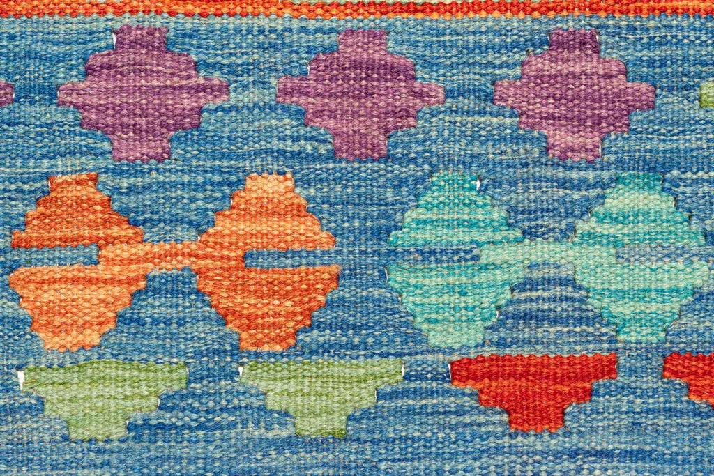 Handgewebter Kelim-Teppich aus Schurwolle, 196 × 289 cm