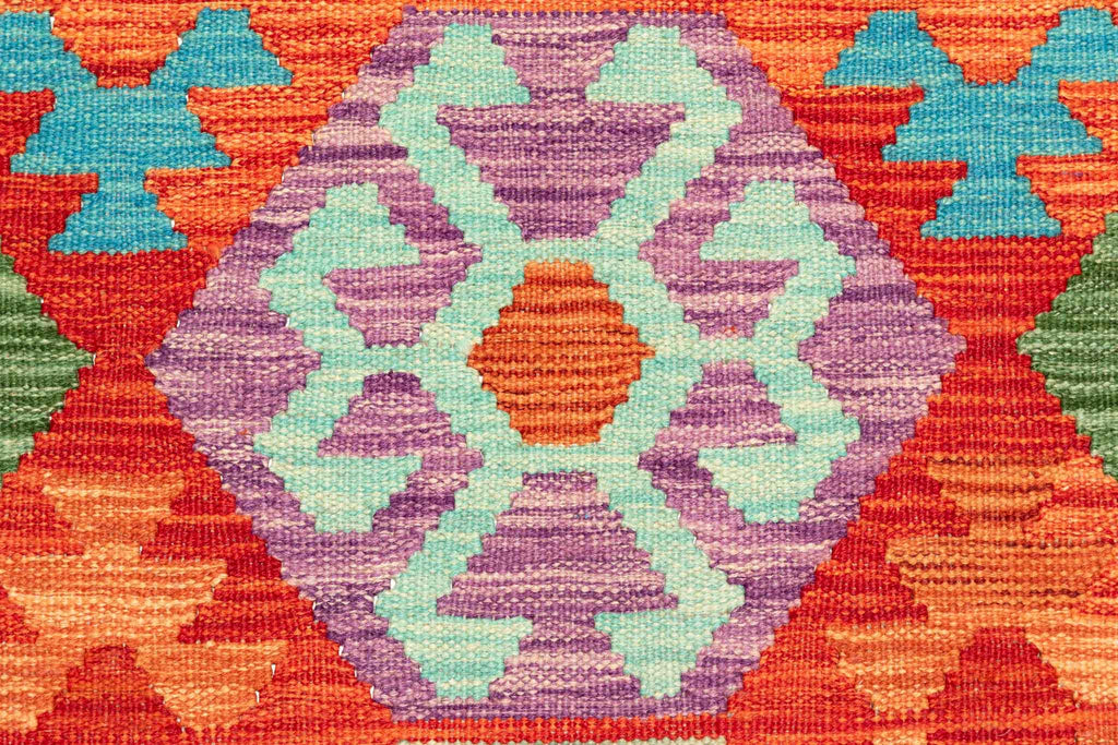 Handgewebter Kelim-Teppich aus Schurwolle, 196 × 289 cm