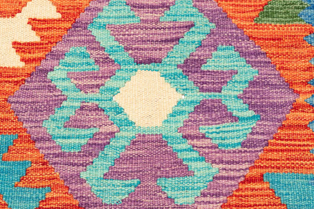 Handgewebter Kelim-Teppich aus Schurwolle, 196 × 289 cm