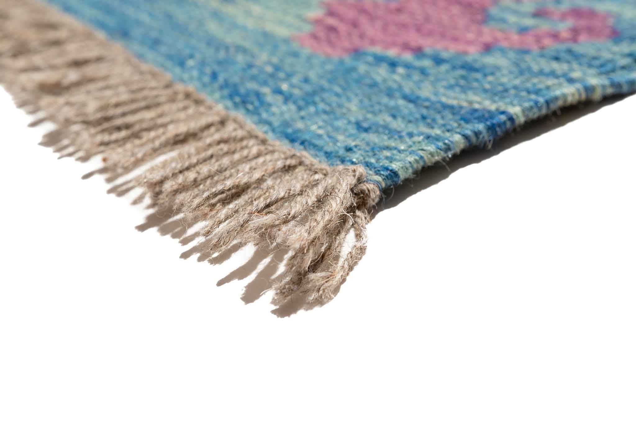 Handgewebter Kelim-Teppich aus Schurwolle, 196 × 289 cm