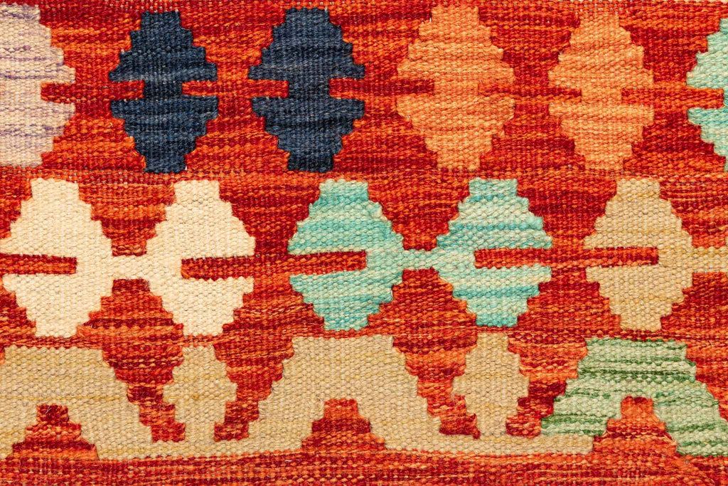 Handgewebter Kelim-Teppich aus Schurwolle, 208 × 299 cm