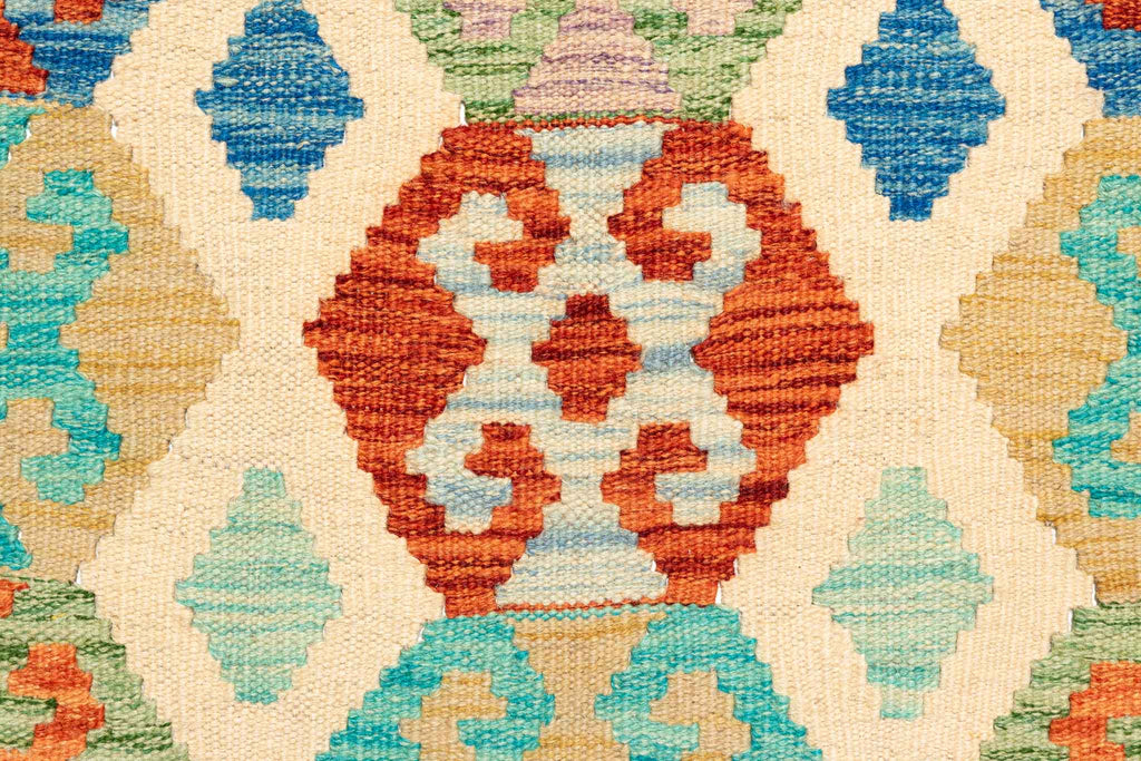 Handgewebter Kelim-Teppich aus Schurwolle, 208 × 299 cm