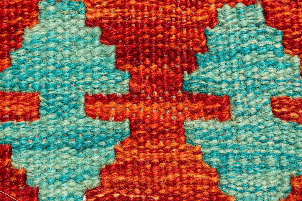Handgewebter Kelim-Teppich aus Schurwolle, 208 × 299 cm