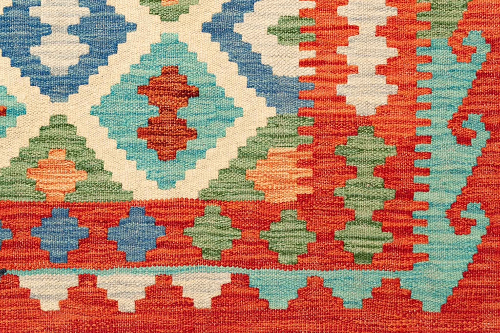 Handgewebter Kelim-Teppich aus Schurwolle, 200 × 293 cm