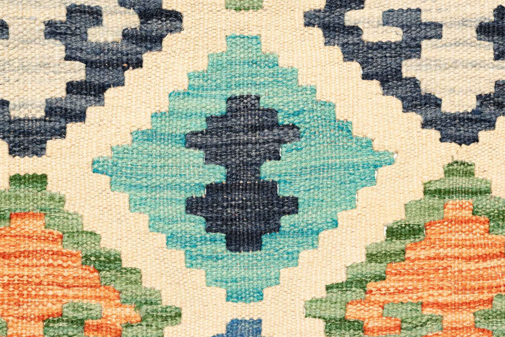 Handgewebter Kelim-Teppich aus Schurwolle, 200 × 293 cm