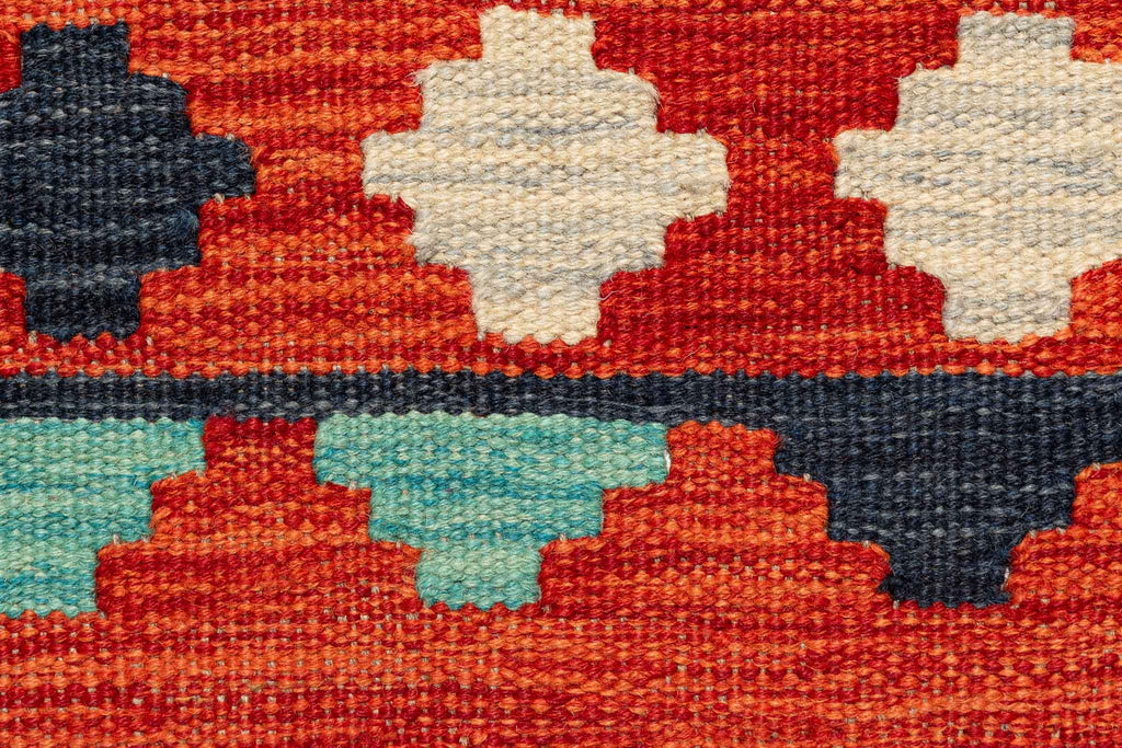 Handgewebter Kelim-Teppich aus Schurwolle, 200 × 293 cm