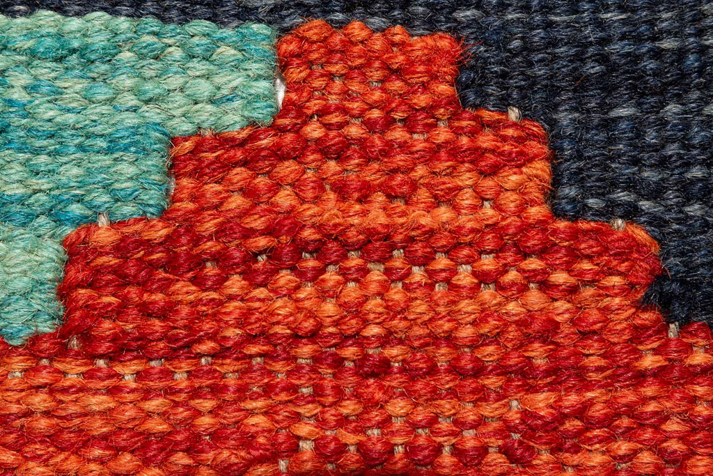 Handgewebter Kelim-Teppich aus Schurwolle, 200 × 293 cm