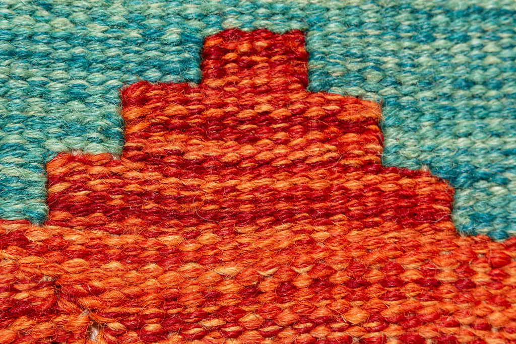 Handgewebter Kelim-Teppich aus Schurwolle, 203 × 310 cm