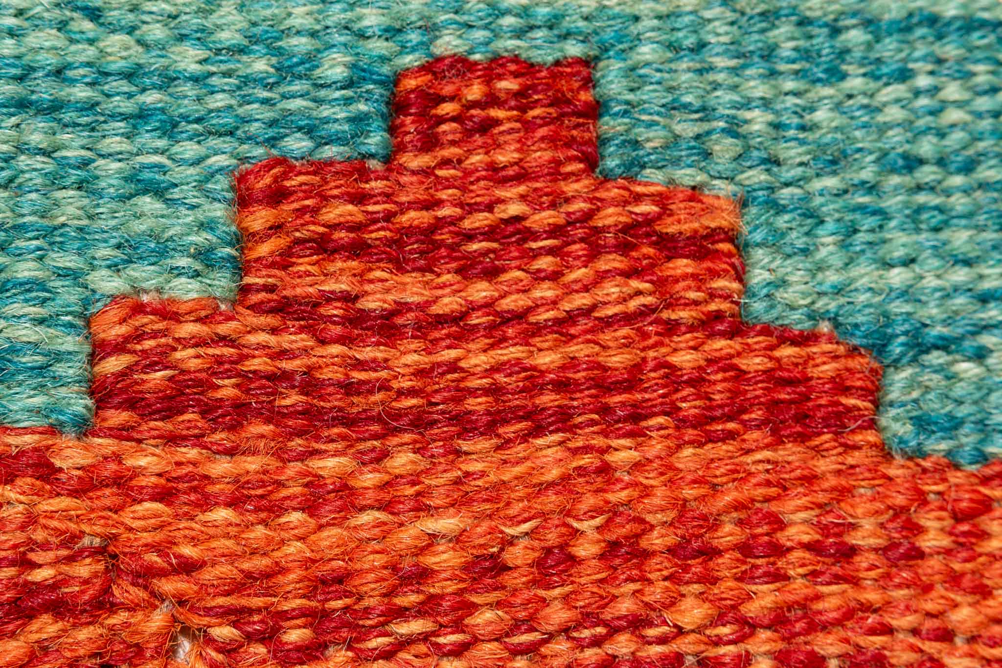 Handgewebter Kelim-Teppich aus Schurwolle, 203 × 310 cm