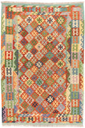 Handgewebter Kelim-Teppich aus Schurwolle, 202 × 298 cm