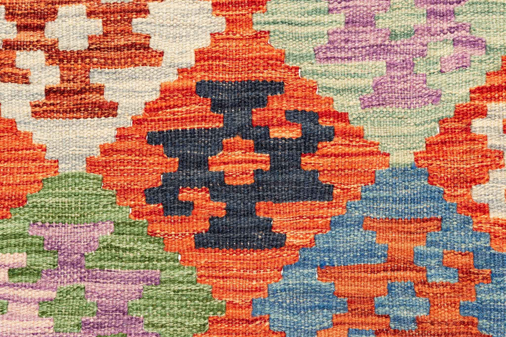Handgewebter Kelim-Teppich aus Schurwolle, 202 × 298 cm