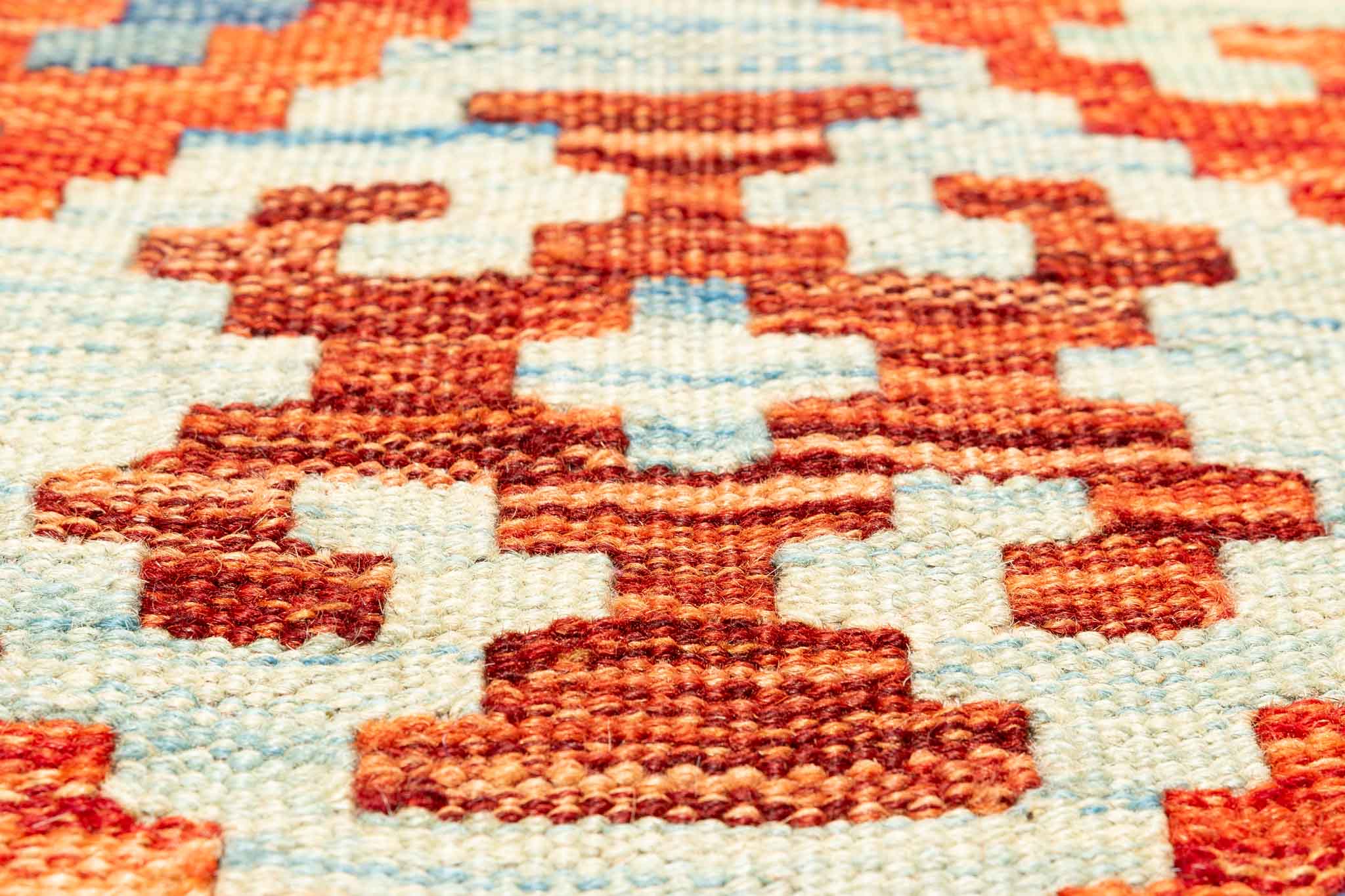Handgewebter Kelim-Teppich aus Schurwolle, 202 × 298 cm