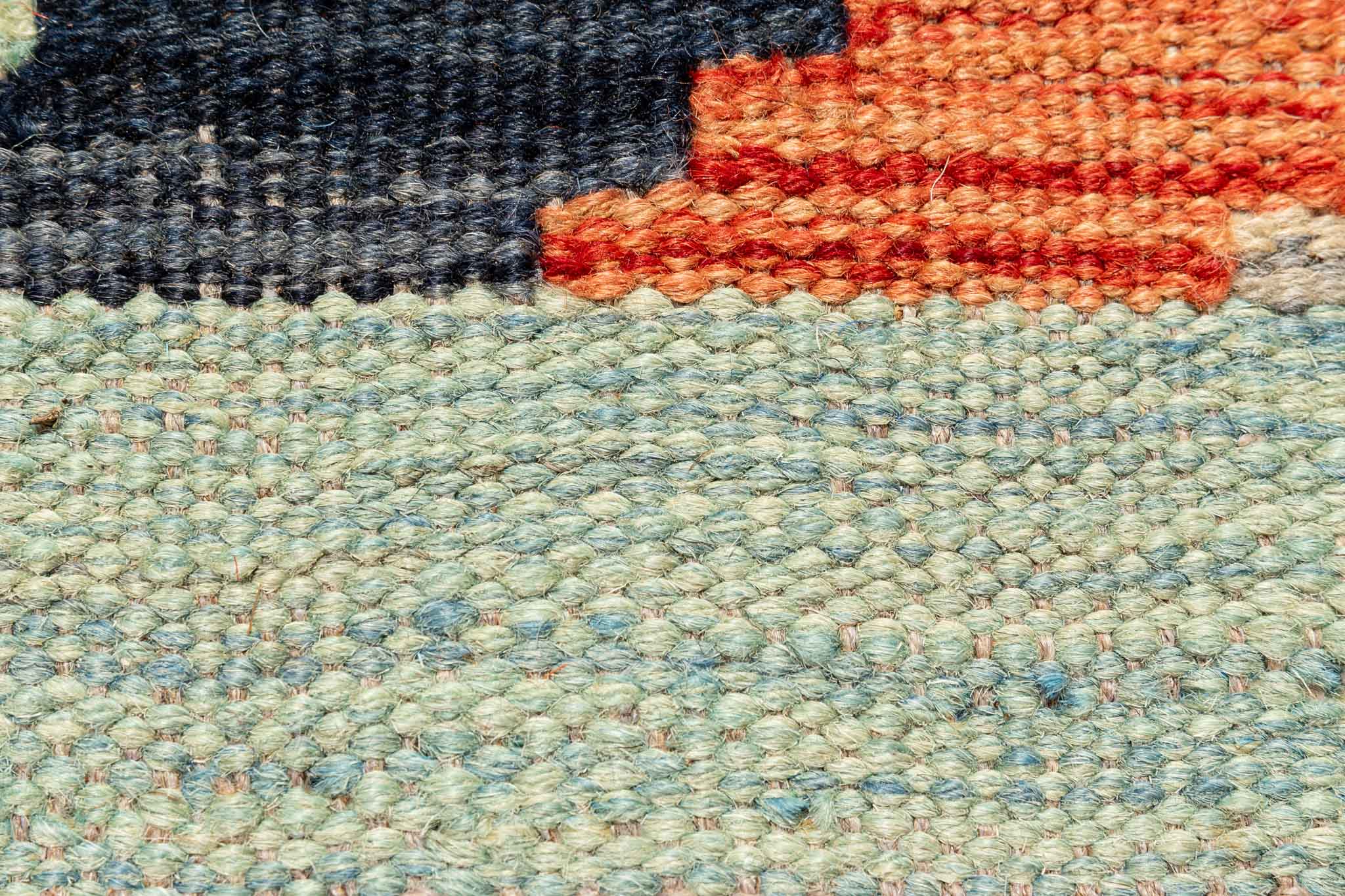 Handgewebter Kelim-Teppich aus Schurwolle, 202 × 298 cm