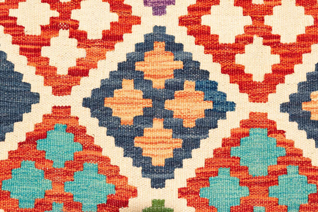 Handgewebter Kelim-Teppich aus Schurwolle, 200 × 296 cm