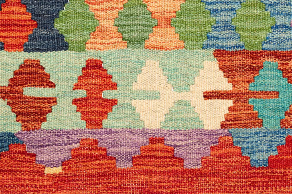 Handgewebter Kelim-Teppich aus Schurwolle, 200 × 296 cm